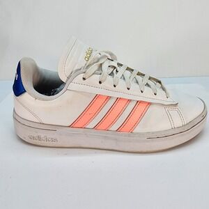 adidas Grand Court Alpha Comfort Cushioned Sneakers White Pink Blue GY8030 Women